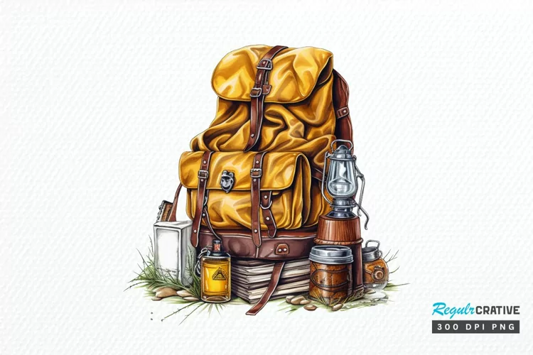 Vintage Backpack PNG Clipart