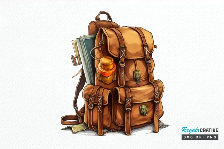 Vintage Backpack PNG Clipart
