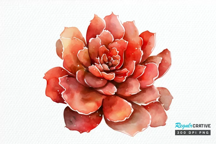 Watercolor Boho Succulents PNG Clipart