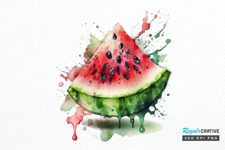 Watercolor Watermelon Clipart Image 6