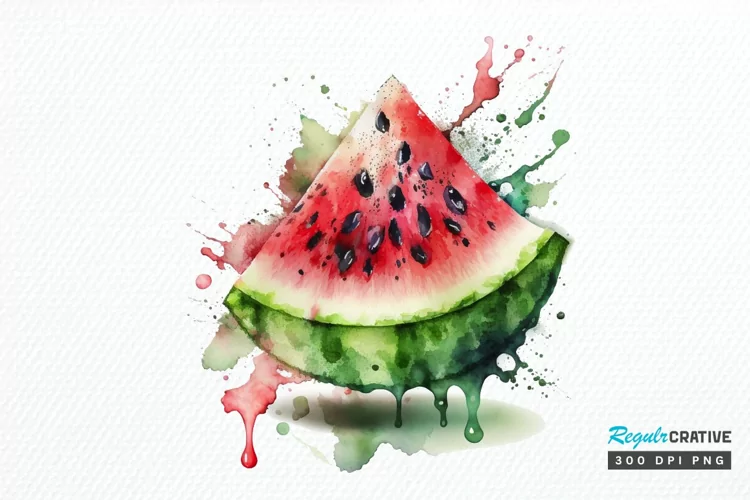 Watercolor Watermelon PNG Clipart