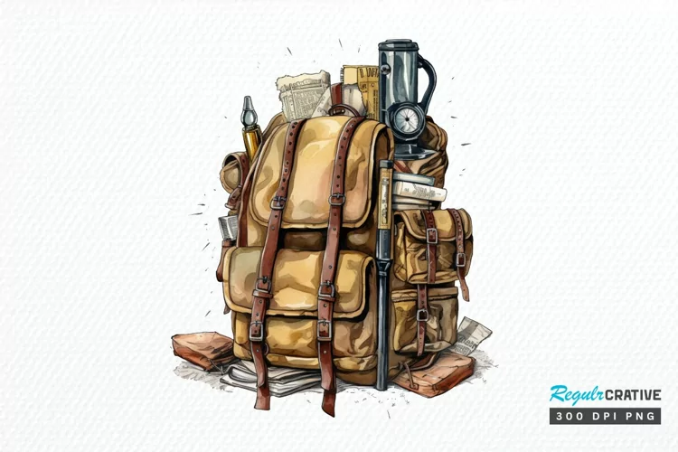 Vintage Backpack PNG Clipart