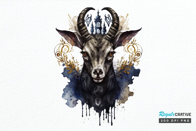 Watercolor Gothic Animal PNG Clipart example image 1