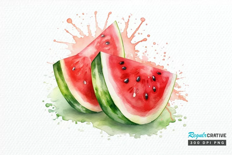 Watercolor Watermelon PNG Clipart