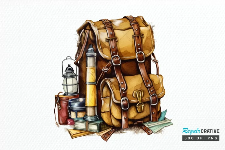Vintage Backpack PNG Clipart