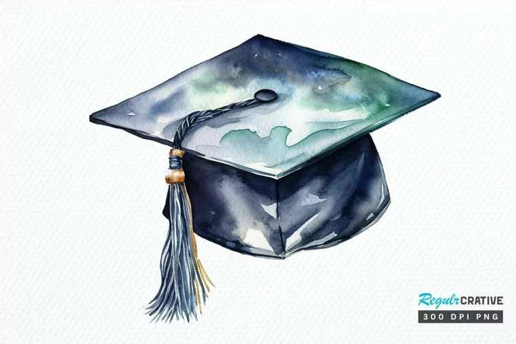 Watercolor Graduate Flower PNG Clipart
