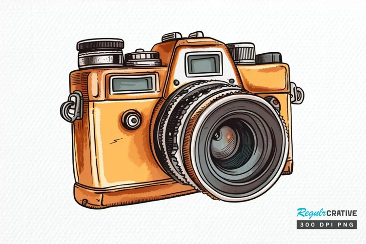 Retro Travel Camera PNG Clipart
