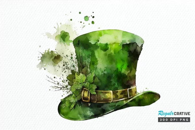 Watercolor Green Hat St.Patrick's Day PNG Clipart