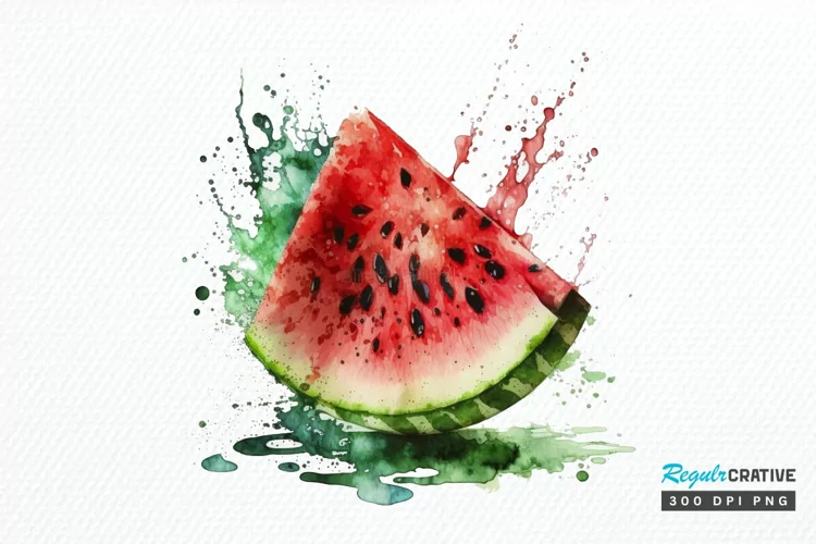 Watercolor Watermelon PNG Clipart