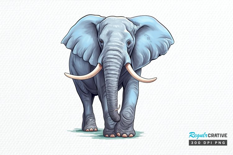 Elephant Watercolor Clipart Image 19