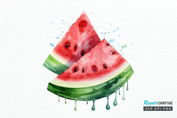 Watercolor Watermelon PNG Clipart