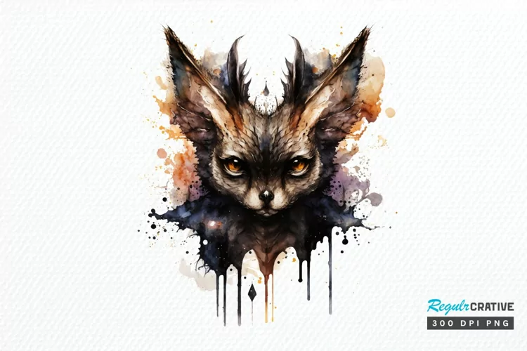 Watercolor Gothic Animal PNG Clipart