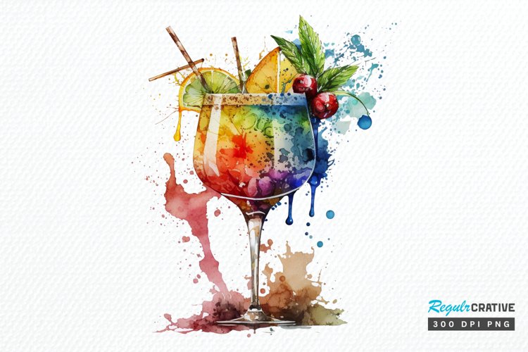 Watercolor Cocktail Clipart Image 18