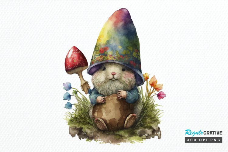 Watercolor easter bunny Gnome PNG Clipart