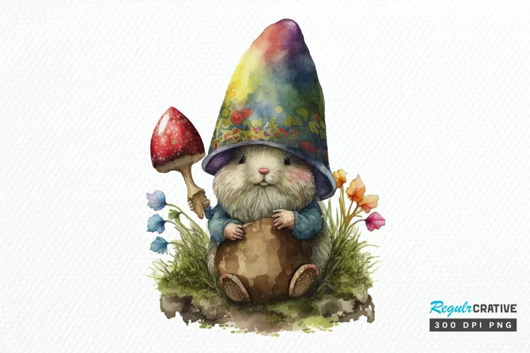 Watercolor easter bunny Gnome PNG Clipart