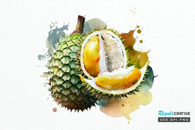 Watercolor Durian PNG Clipart