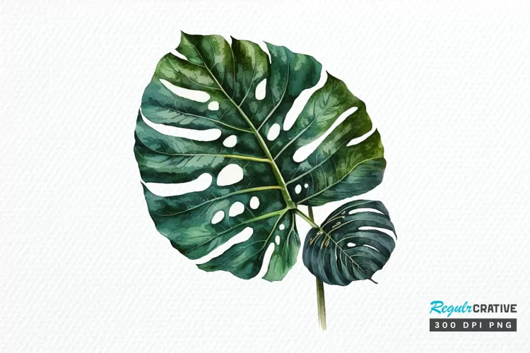 Watercolor Tropical Leave PNG Clipart