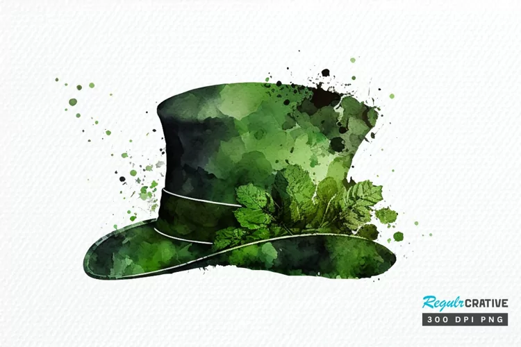 Watercolor Green Hat St.Patrick's Day PNG Clipart