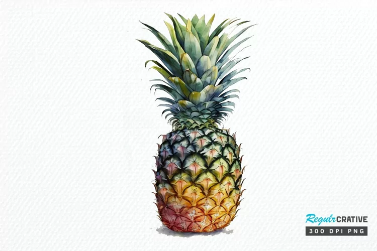 Watercolor Pineapple PNG Clipart