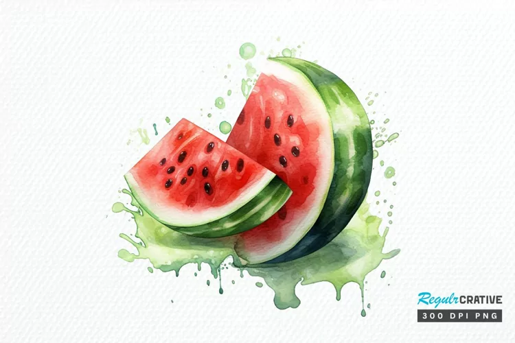Watercolor Watermelon PNG Clipart