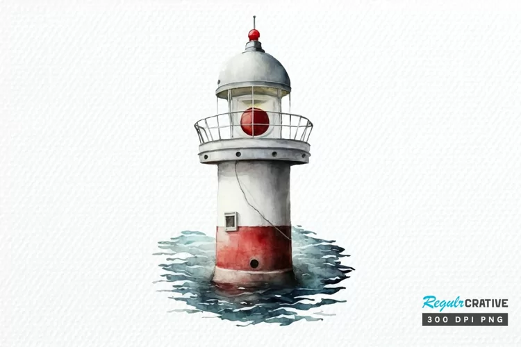 Watercolor Nautical Buoy PNG Clipart
