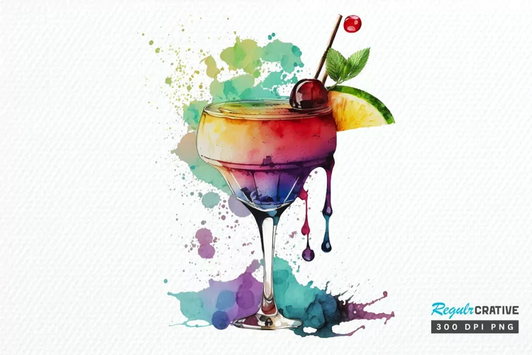 Watercolor Cocktail PNG Clipart