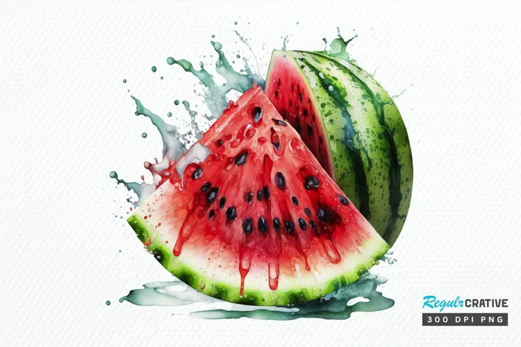 Watercolor Watermelon PNG Clipart