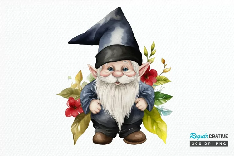 Watercolor Gnome Graduate PNG Clipart