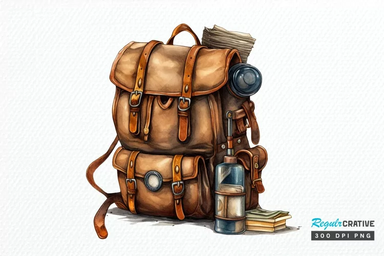 Vintage Backpack PNG Clipart