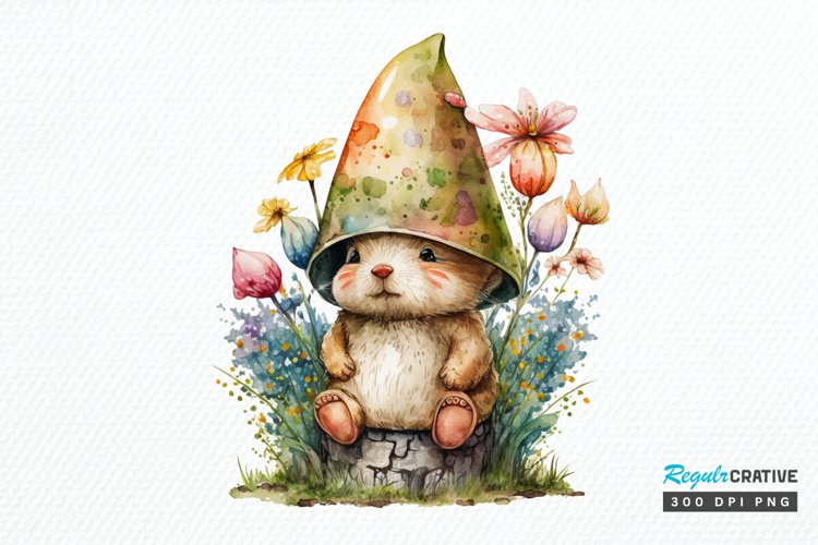 Watercolor easter bunny Gnome PNG Clipart