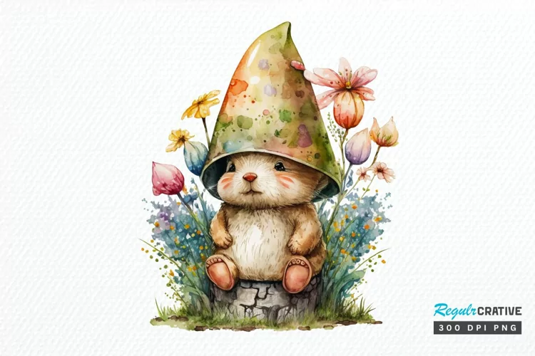 Watercolor easter bunny Gnome PNG Clipart