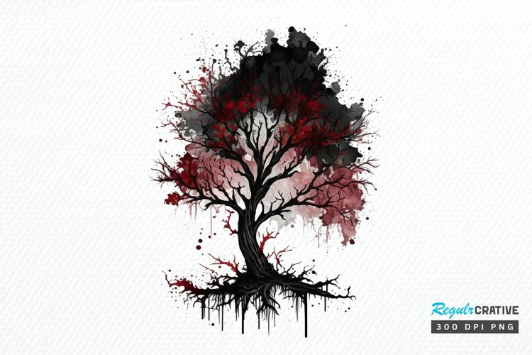 Watercolor Gothic Trees PNG Clipart