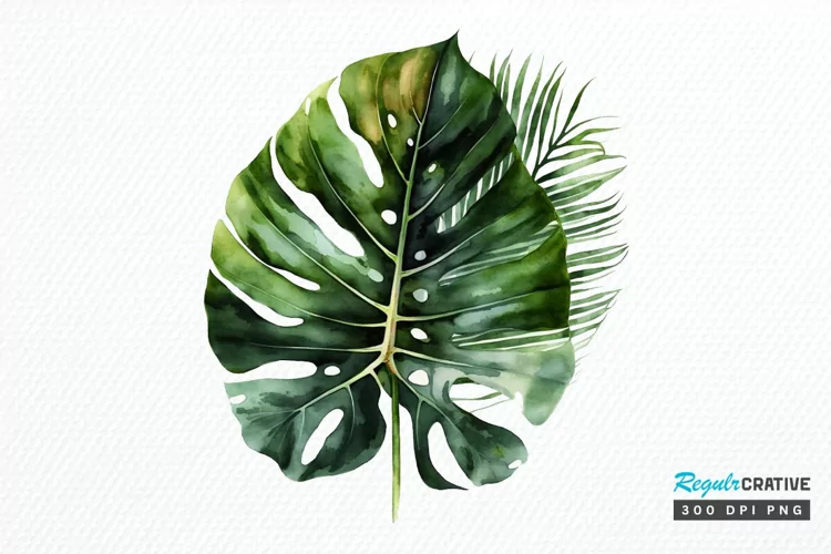 Watercolor Tropical Leave PNG Clipart