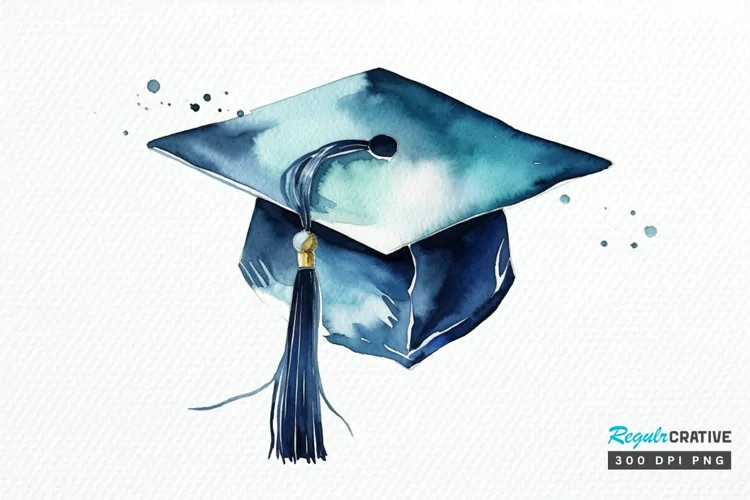 Watercolor Graduate Flower PNG Clipart