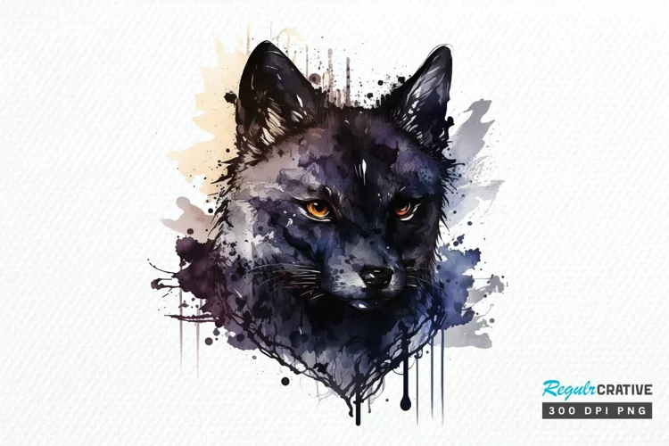Watercolor Gothic Animal PNG Clipart