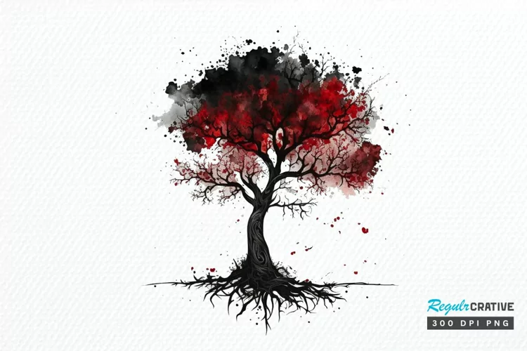 Watercolor Gothic Trees PNG Clipart
