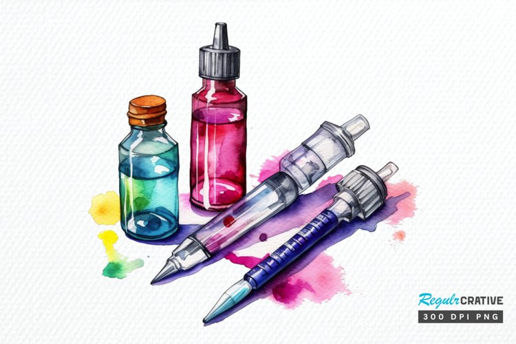 Watercolor Nurse Supplies PNG Clipart