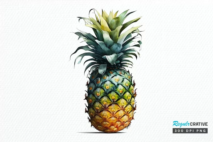 Watercolor Pineapple PNG Clipart