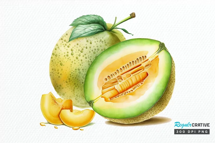 Watercolor Honeydew PNG Clipart