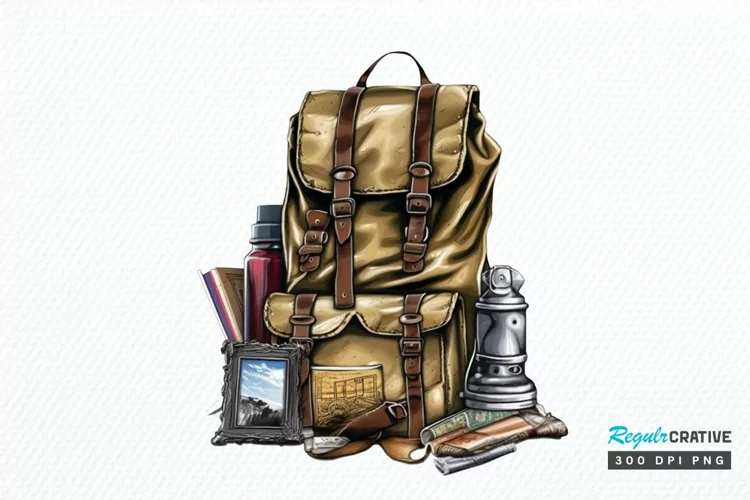 Vintage Backpack PNG Clipart
