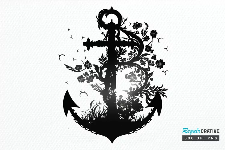 Anchor Black PNG Clipart