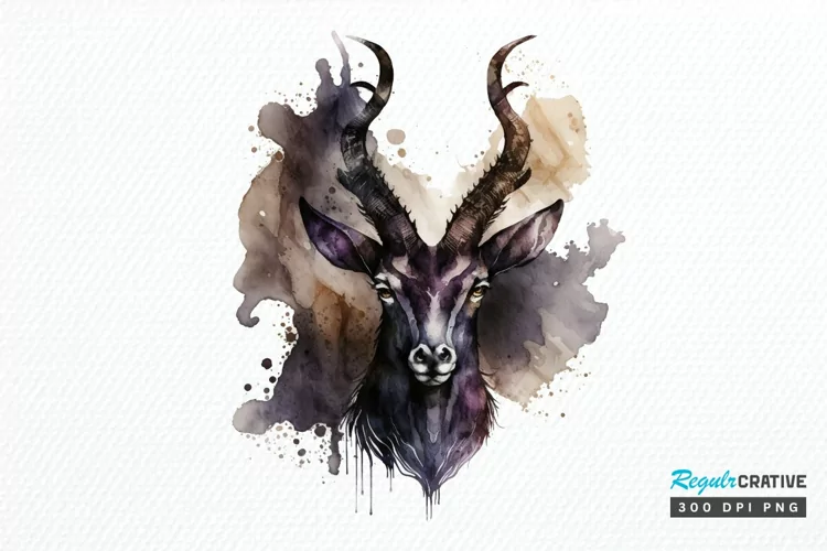 Watercolor Gothic Animal PNG Clipart