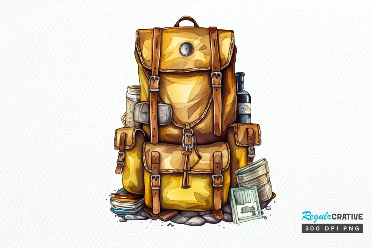 Vintage Backpack PNG Clipart