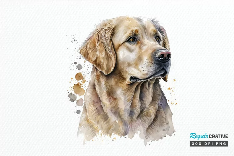 Watercolor Golden Dog PNG Clipart