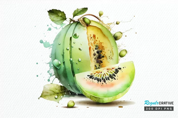 Watercolor Honeydew PNG Clipart