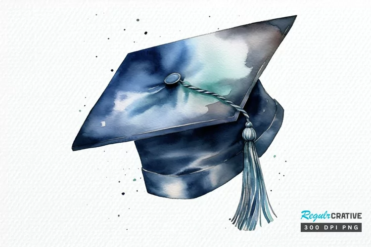 Watercolor Graduate Flower PNG Clipart