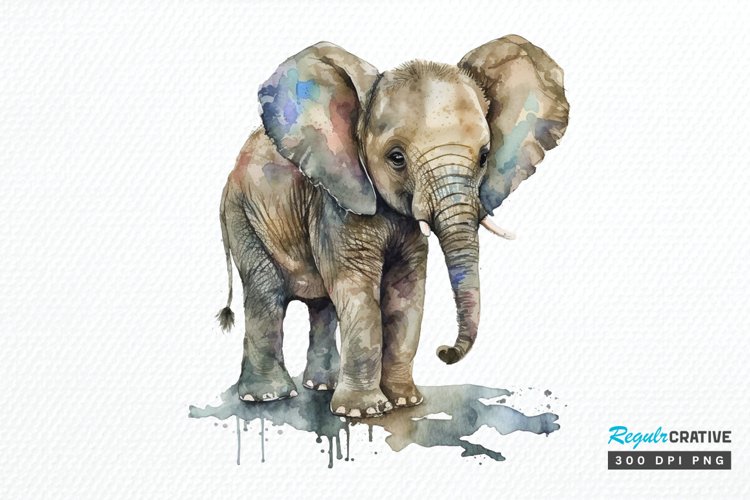 Watercolor Elephant Image 4