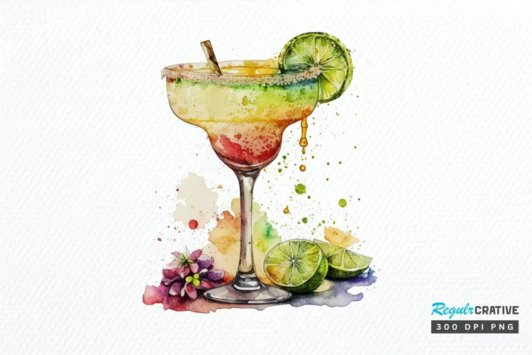 Watercolor Margarita PNG Clipart