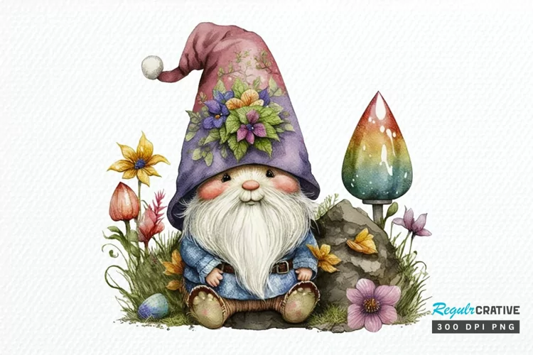 Watercolor easter bunny Gnome PNG Clipart