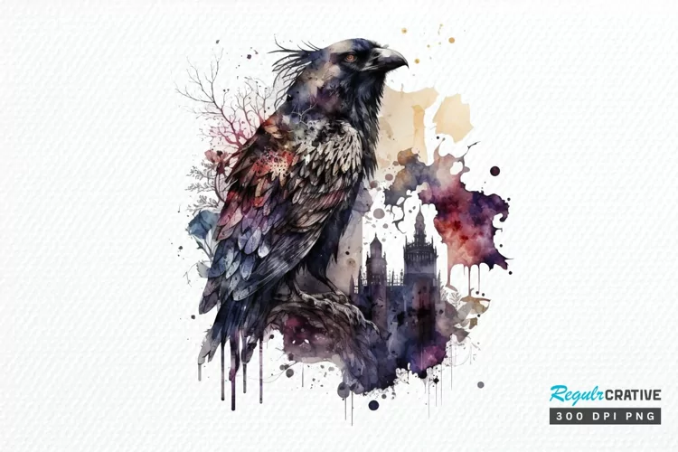 Watercolor Gothic Animal PNG Clipart